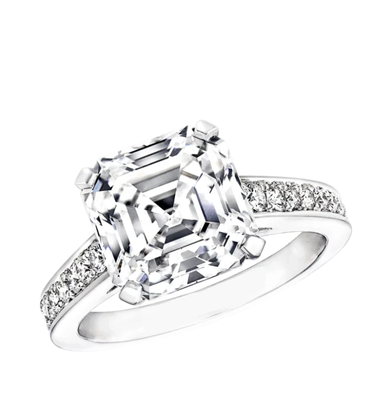 ASSCHER 1.56 CT E/VVS1 RING (GIA)
