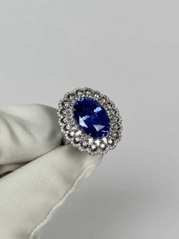СЕРЬГИ NO NAME КОЛЬЦО С САПФИРОМ 15.46 CT CORNFLOWER 15.46 CT  CORNFLOWER 3