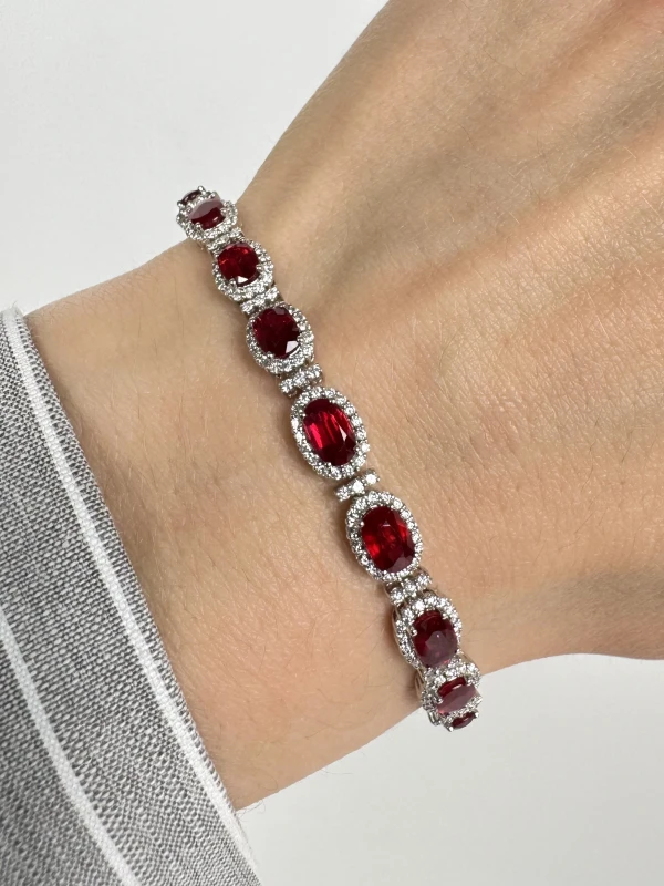 СЕРЬГИ NO NAME OVAL RUBY 9.73 CT BRACELET (GIA) RUB 9.73CT 4