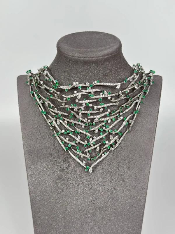 No name EMERALD 15.12 CT & DIAMONDS 20.28 CT NECKLACE NN15.12CT 3
