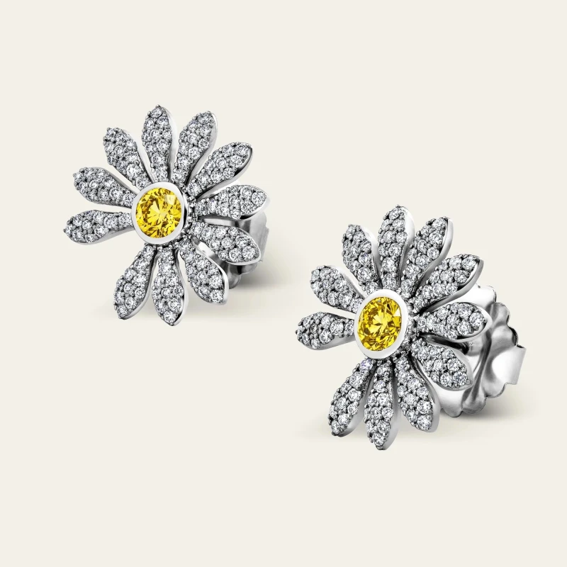 Jacob & Co Jacob & Co. X PEACEMINUSONE Yellow Diamond And Pavé Earrings ER-GG-WG 3