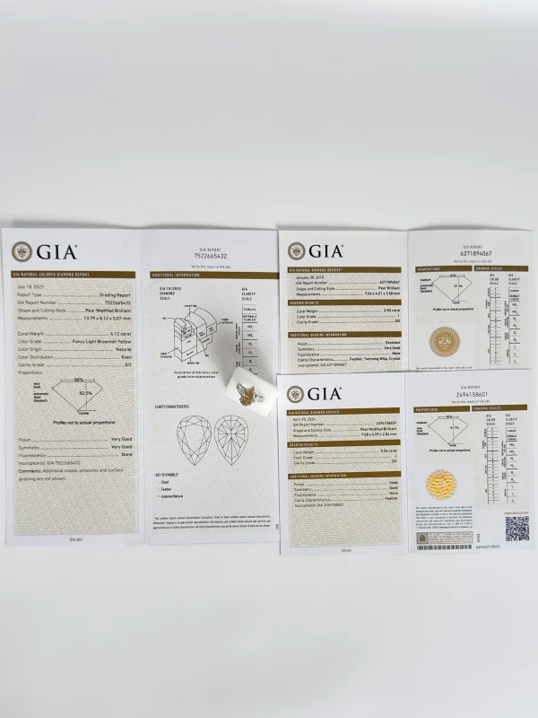 Earrings without a brand PEAR DIAMOND 4.12 CT FANCY LIGHT BROWNISH YELLOW/SI1 RING (GIA) NN4.12FLBY/SI 5