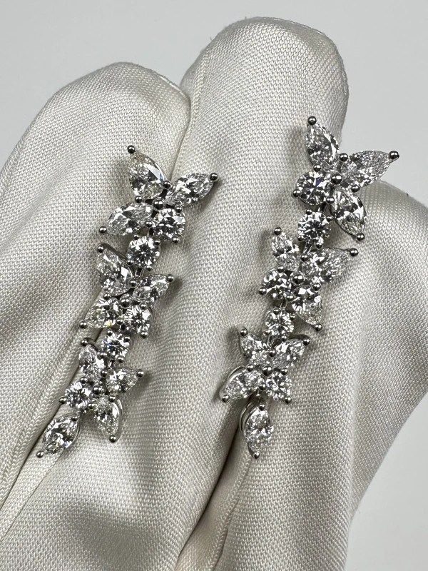 Tiffany & Co VICTORIA MIXED CLUSTER DROP EARRINGS 60011807 5