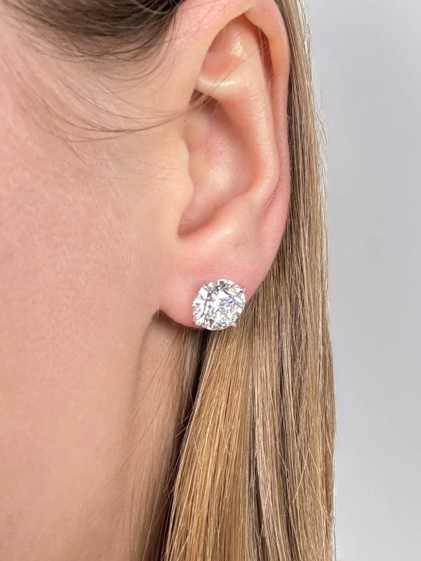 Earrings without a brand ROUND DIAMONDS 3.01-3.01 CT F/VS1 EARRINGS (GIA) 1313 3.01-3.01 CT F/VS1 4