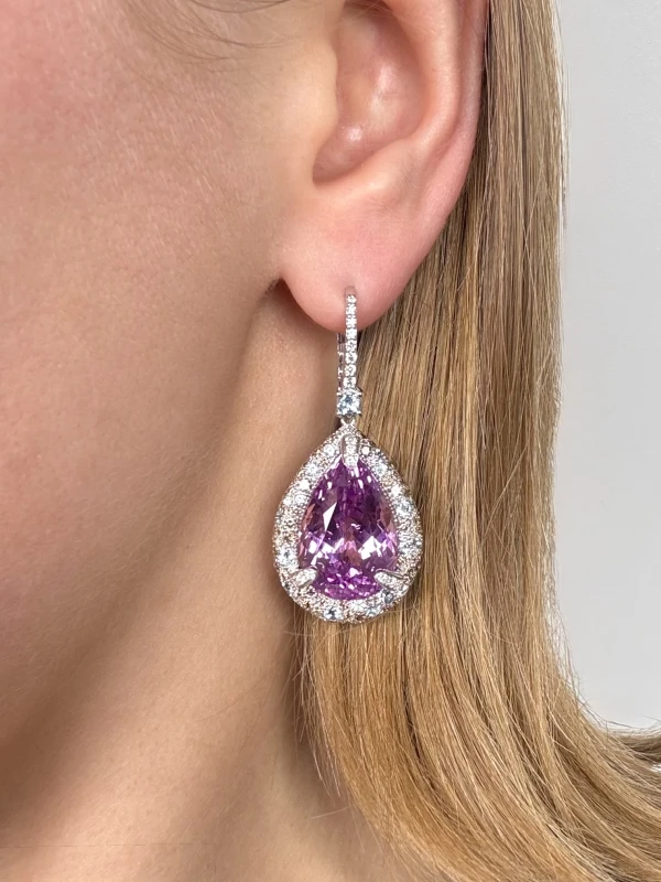 Verdi Jewellery Kunzite 37.79 ct Earrings A32A 2