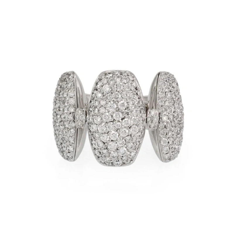 De Grisogono ZUCCHERO WHITE DIAMOND GOLD FLEXIBLE RING (SIZE 49) DEG381 1