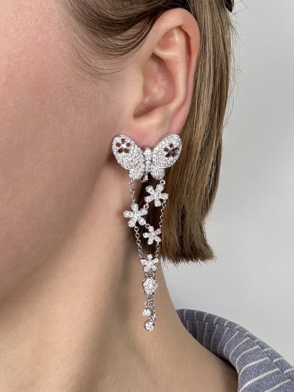 Earrings without a brand BUTTERFLY GARDEN DIAMOND EARRINGS BG412 2