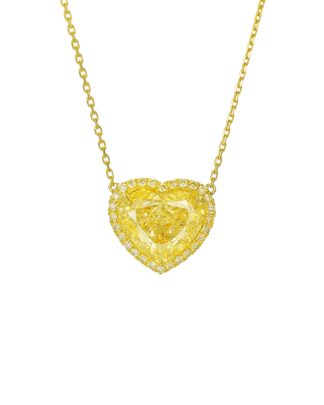 HEART DIAMOND 1.53 CT FANCY YELLOW/VVS2 PENDANT (GIA)