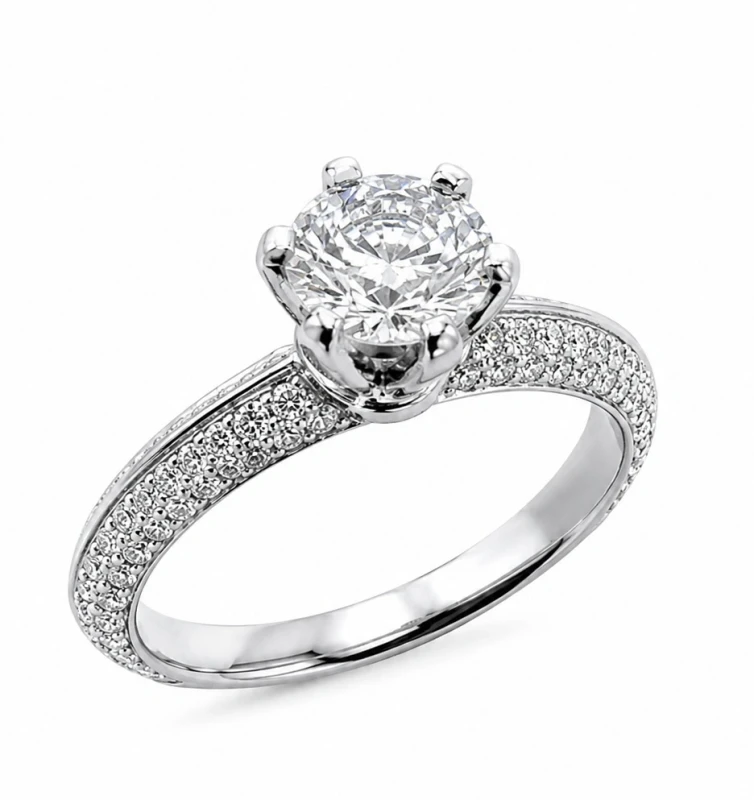 ROUND DIAMOND 0.54 CT F/VVS2 RING (SIZE 50)