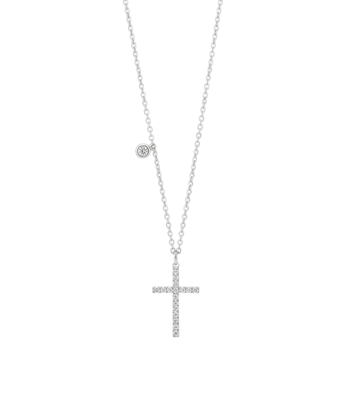 Crivelli Колье крест из белого золота с бриллиантами 0,13 CT 234-3577-G/43044573 1
