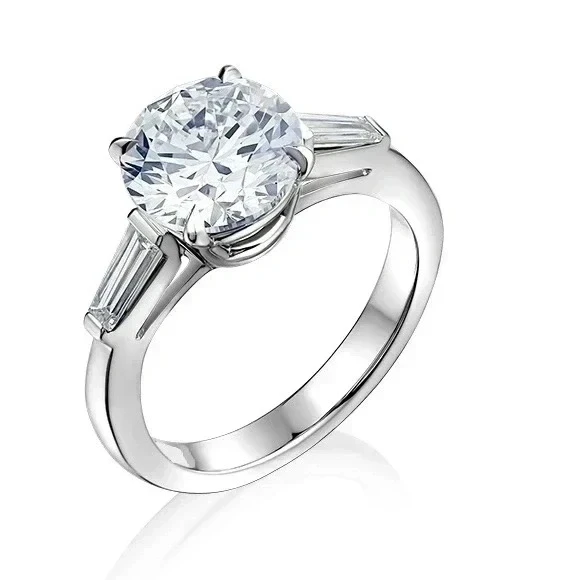 ROUND DIAMOND 4.08 CT J/SI2 RING (SIZE 52) GIA EXEXEX