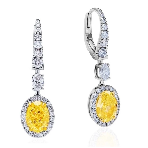 Earrings without a brand С БРИЛЛИАНТАМИ 2.03 CT FLY/VVS2 - 2.02 CT FLY/VS1 2.03 CT FLY/VVS2 - 2.02 CT FLY/VS1