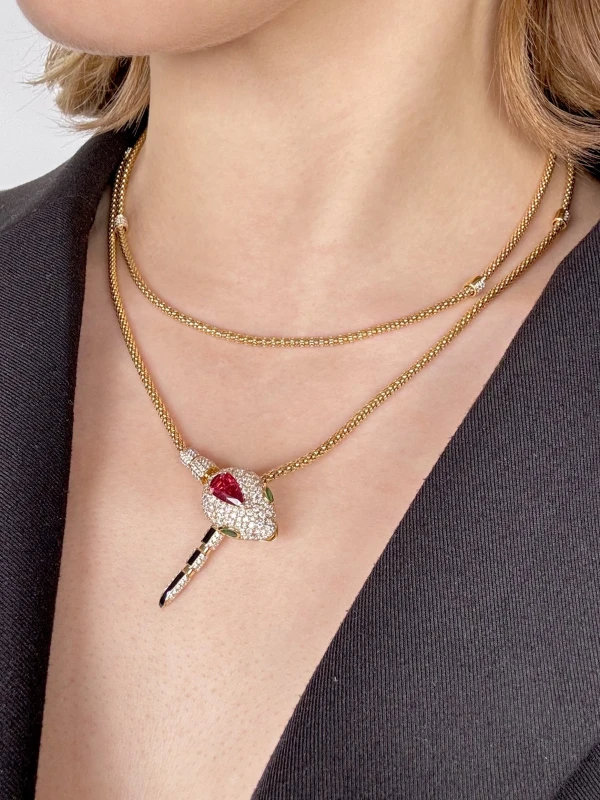 No name PEAR RUBY 1.78 CT "PIGEON'S BLOOD" MOZAMBIQUE, PEAR EMERALDS &  ROUND DIAMONDS NECKLACE (GUILD) nn1.78RUBY 4
