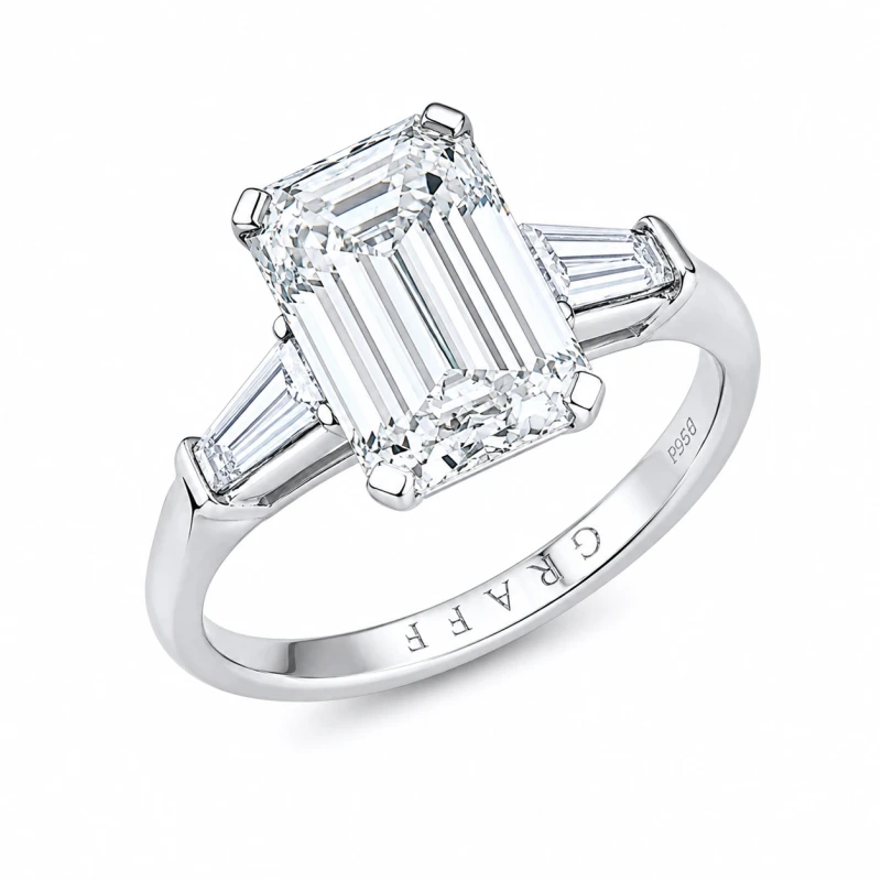 Emerald Diamond 3.01 ct D/Flawless Ring (TYPE IIA)