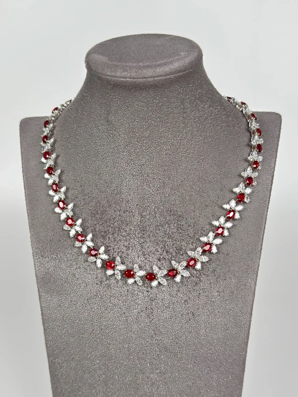 Earrings without a brand RUBY 23.82 CT AND DIAMOND 23.73 CT NECKLACE (GIA/GUILD/AIGS) NN23.82 4