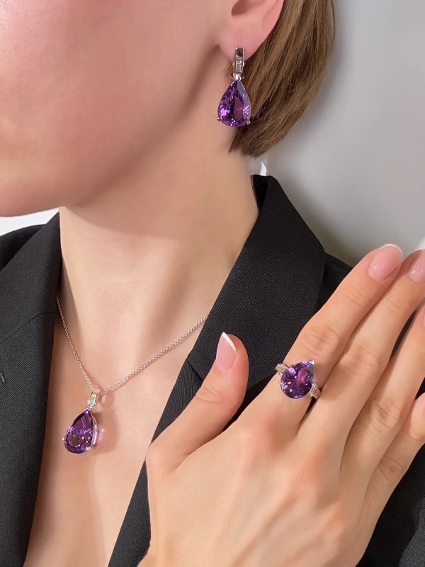RalfDiamonds КОМПЛЕКТ C АМЕТИСТАМИ 63.88 CT И БРИЛЛИАНТАМИ Комплект c Аметистами и Бриллиантами 2