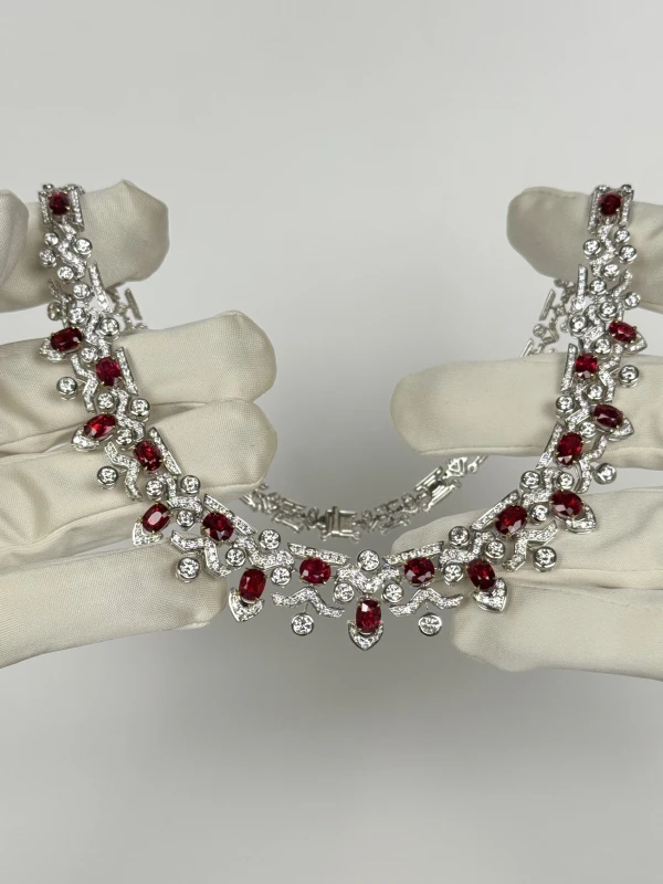 СЕРЬГИ NO NAME OVAL RUBY 20.68 CT "PIGEON BLOOD" NECKLACE RUBY 20.68CT 7