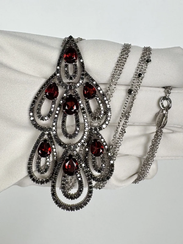 Damiani Garnet and Black Diamonds Set Dset0604 6