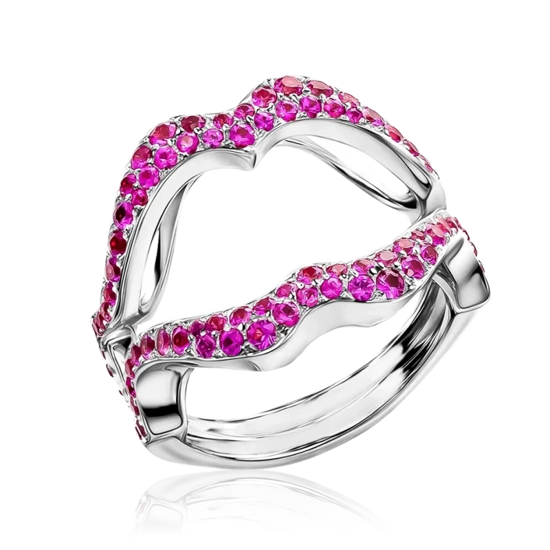 STEPHEN WEBSTER WHITE GOLD RING WITH AMETYST, PINK SAPPHIRES & DIAMONDS (SIZE 56) SWRING061224-56 3