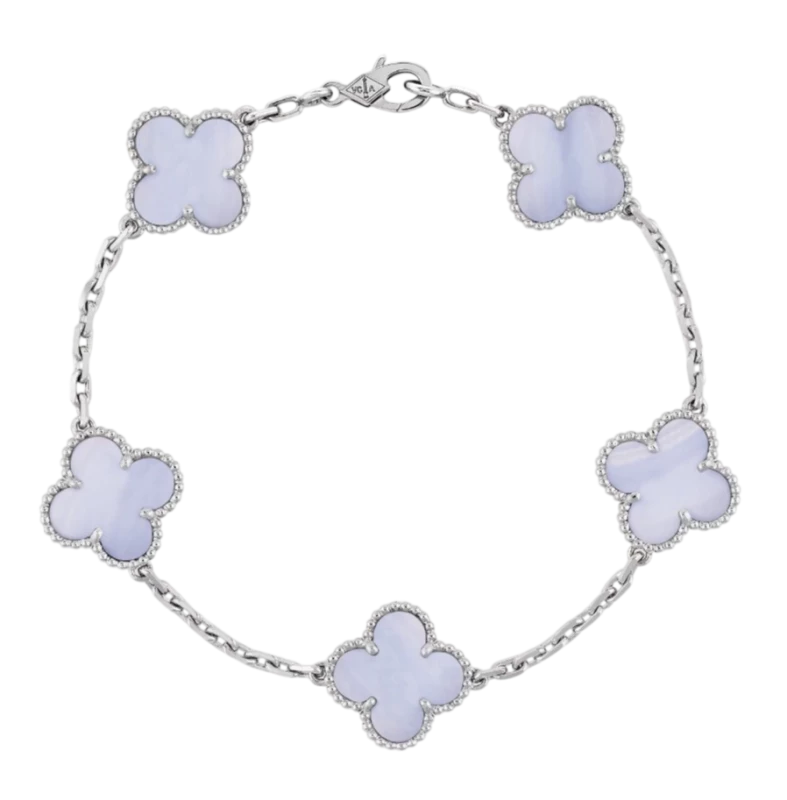 VINTAGE ALHAMBRA BRACELET, 5 MOTIFS. CHALCEDONY