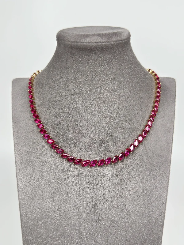 DeRosa MARQUISE RUBY 34.51 CT "VIVID PINKISH RED" NECKLACE, MOZAMBIQUE (GGL) N387150 3