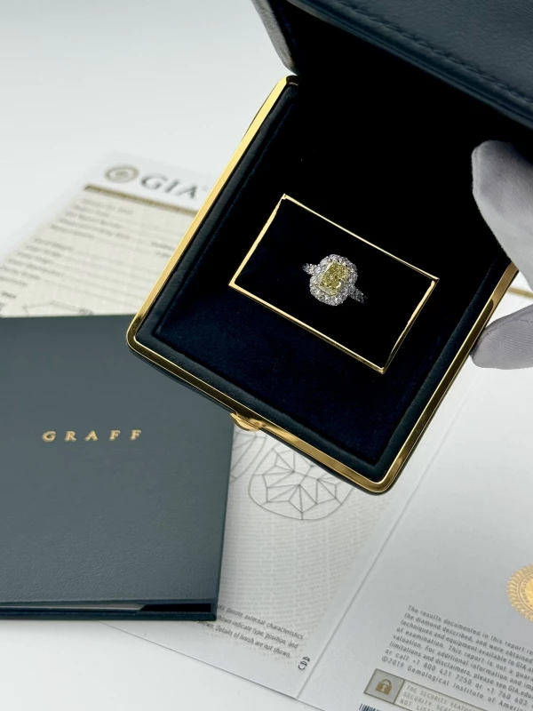 GRAFF КОЛЬЦО С БРИЛЛИАНТОМ 1.51 CT FANCY YELLOW/VS1 GRAFF 1.51 FY/VS1 7