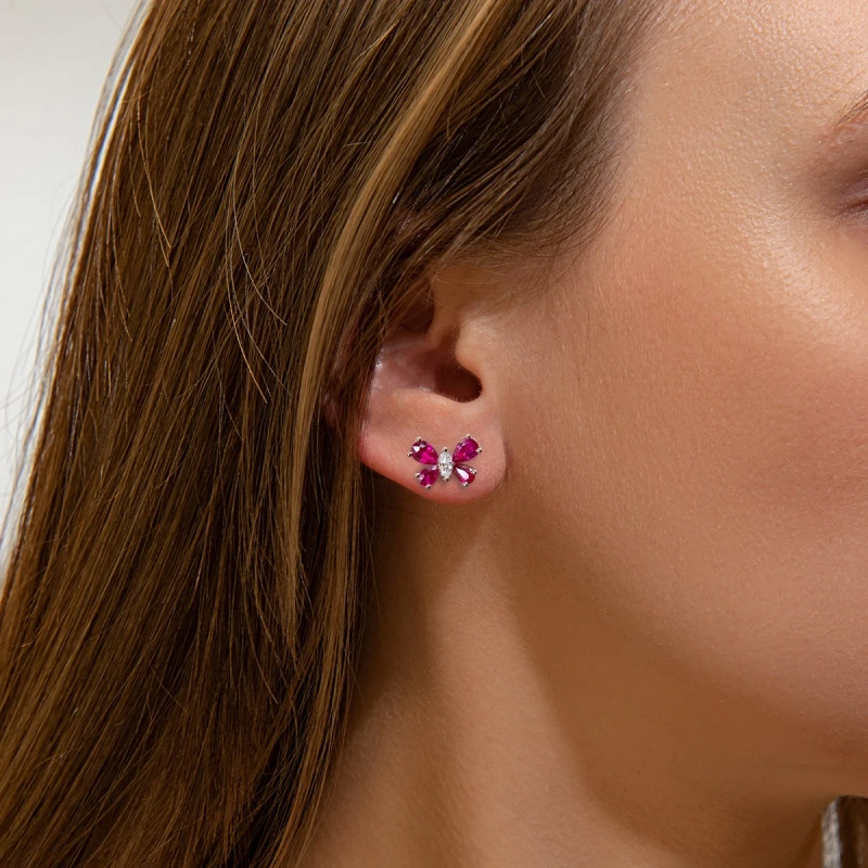 DeRosa BUTTERFLY RUBIES AND DIAMONDS EARRINGS E4902961B 2