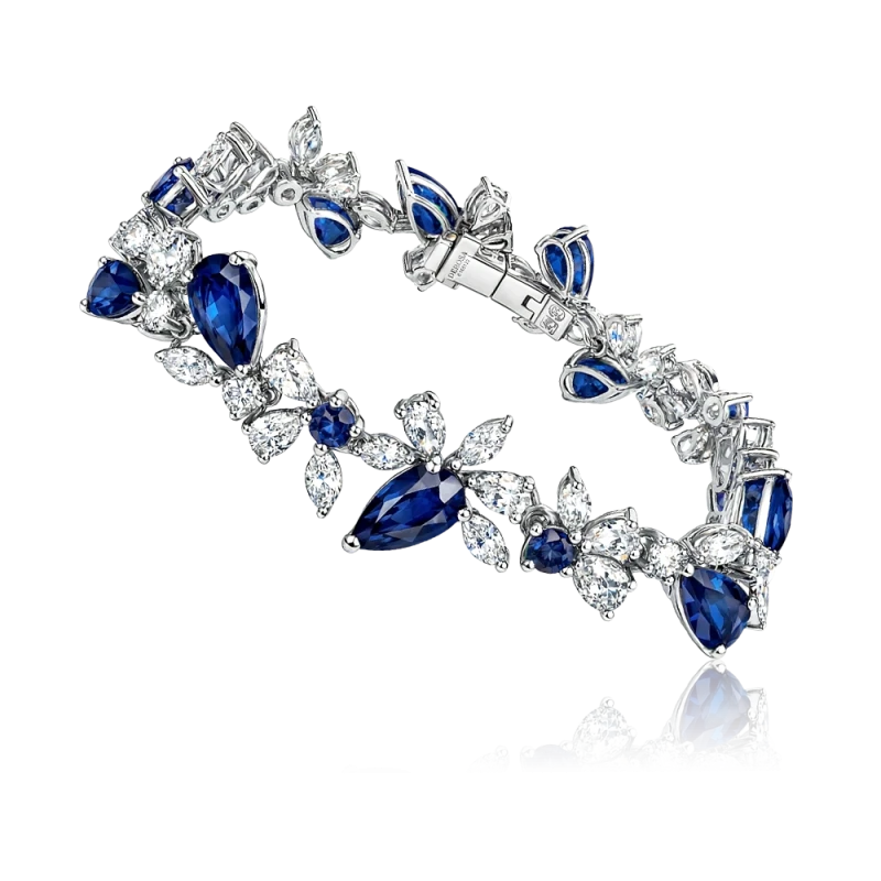 DIAMOND & SAPPHIRE BRACELET (SIZE 17.5)