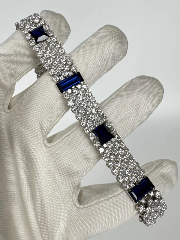 Earrings without a brand ART DECO DIAMOND&SAPPHIRE BRACELET (SIZE 17) NNA.D 4