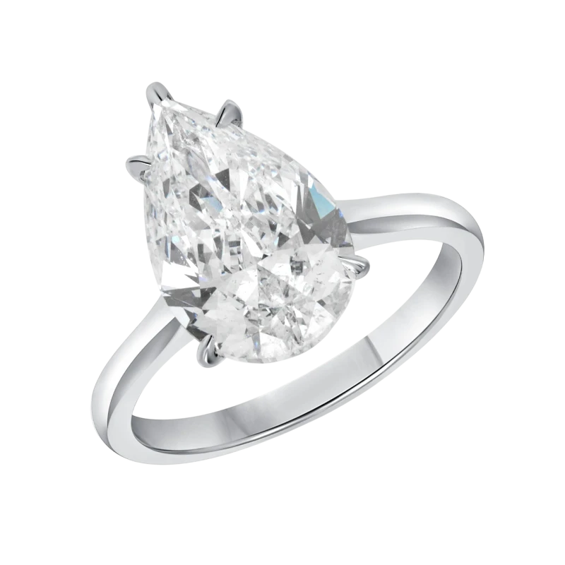 PEAR DIAMOND RING 7.01 ct G/SI2 (SIZE 52) GIA