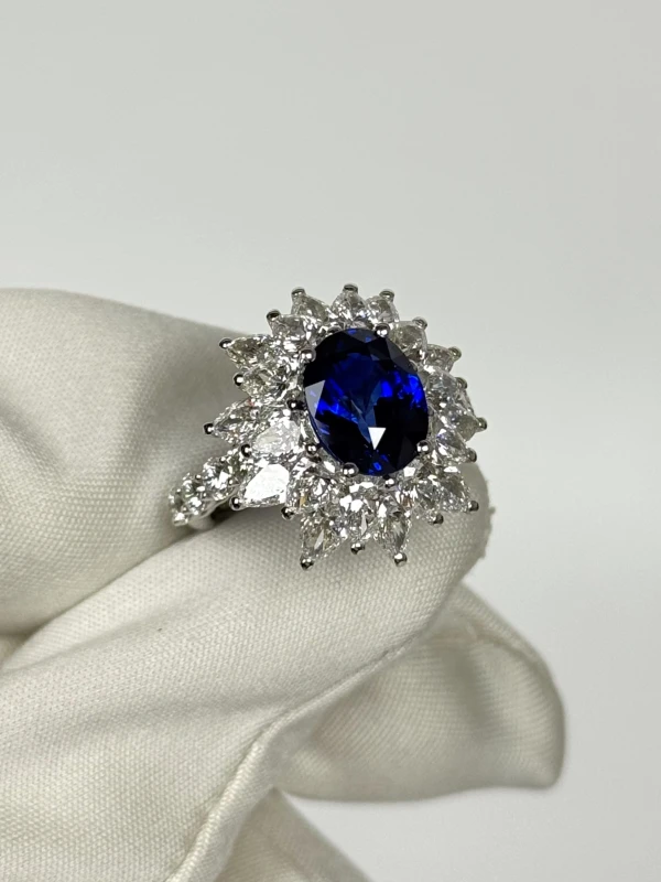 VERDI JEWELLERY КОЛЬЦО С САПФИРОМ 4.02 CT И БРИЛЛИАНТАМИ 4.13 СТ A39L 3