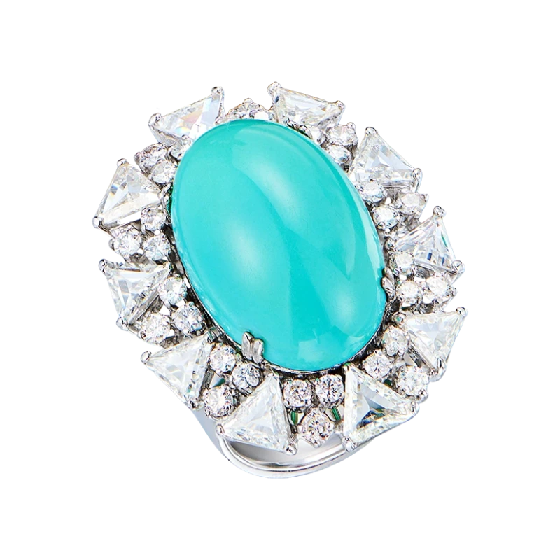 TURQUOISE&DIAMONDS RING (SIZE 53)