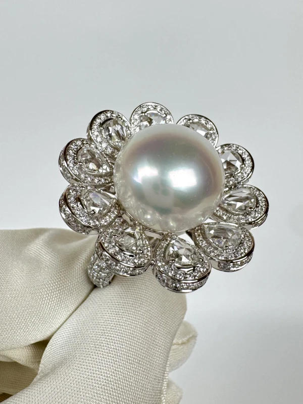 RalfDiamonds PEARL & DIAMOND RING (SIZE 54) RFD 0112 4