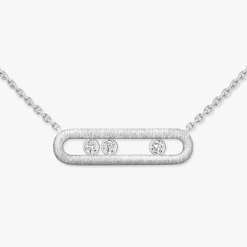 Messika MOVE CLASSIQUE CISELÉ White Gold Diamond Necklace 14667-WG 2