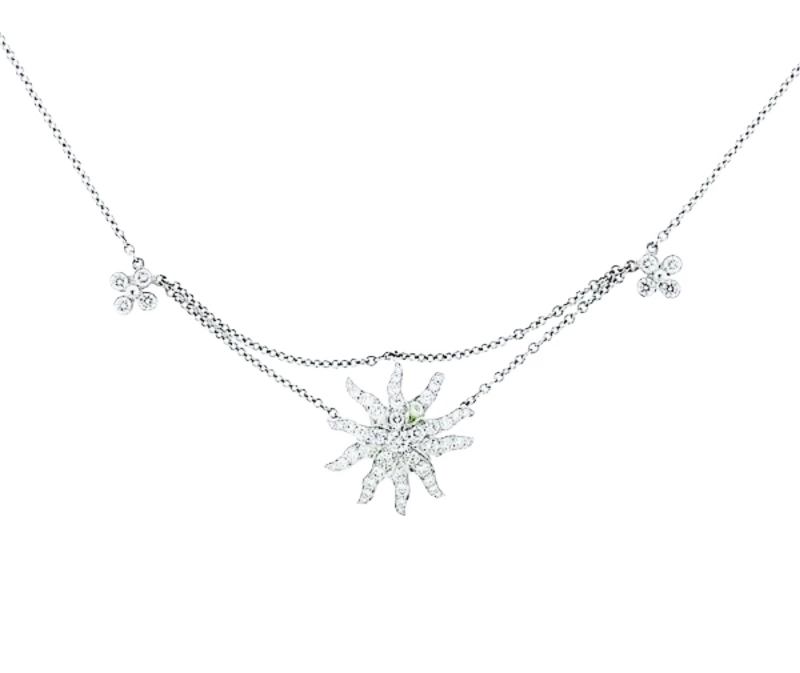 Platinum and Diamond "Lace Sunburst" Necklace