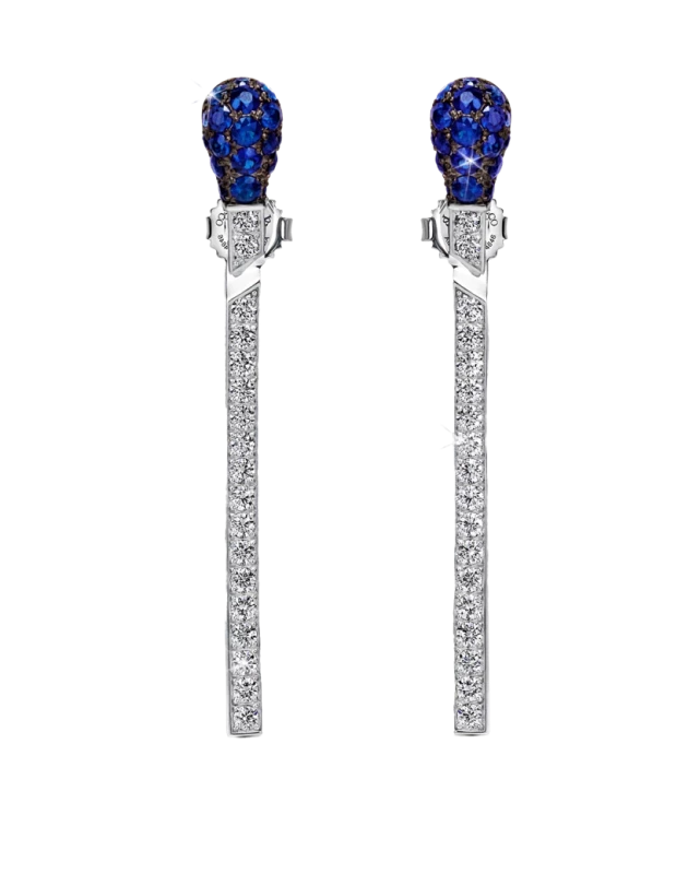 Match Sapphire Diamond Earrings