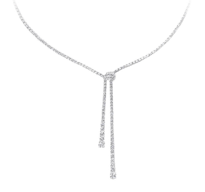 Diamond Double Strand Knot Necklace