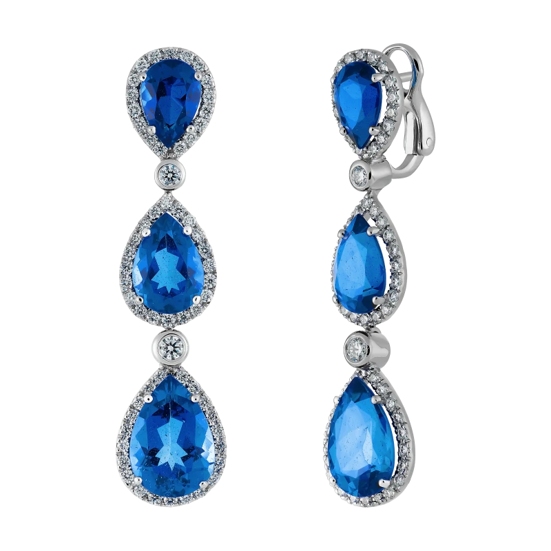 GIANNI LAZZARO Diamond and Sapphire Earrings GL1936 1