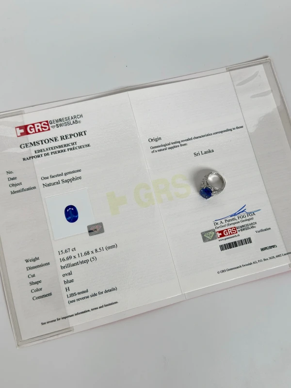 VERDI JEWELLERY КОЛЬЦО С САПФИРОМ 15.67 CT A45F 6