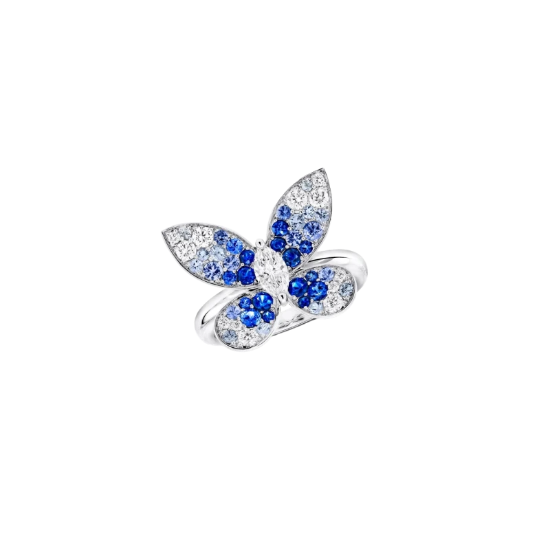 GRAFF Butterfly ring set with blue sapphire and diamonds (SIZE 52) RGR1231 1