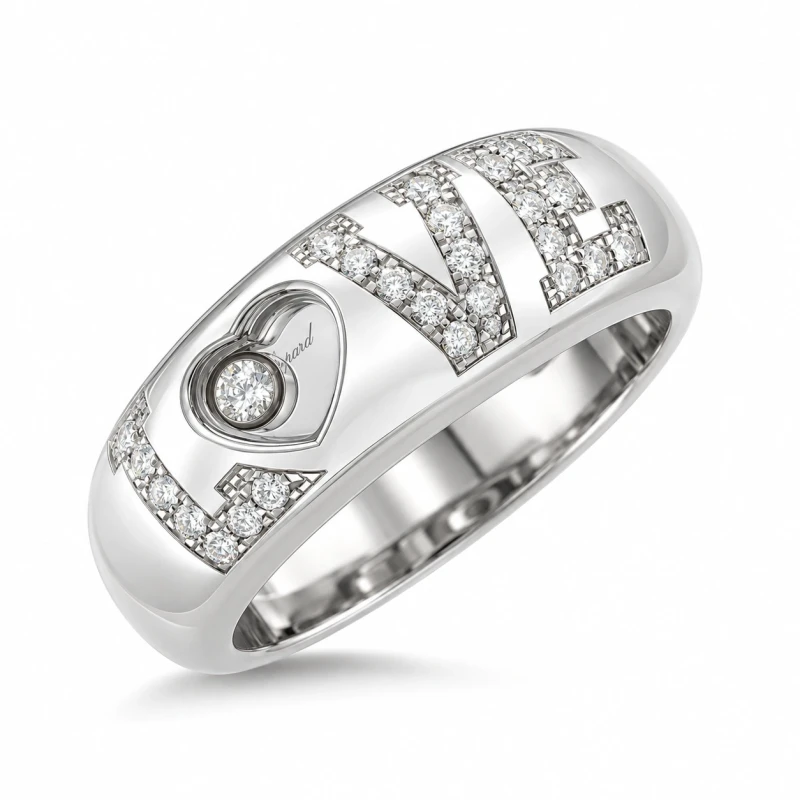 Chopard HAPPY DIAMOND LOVE RING (SIZE 57) 82/2899-20 1