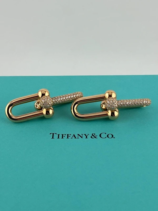 Tiffany & Co Tiffany HardWear Large Link Earrings in Rose Gold with Pavé Diamonds 74111289 2