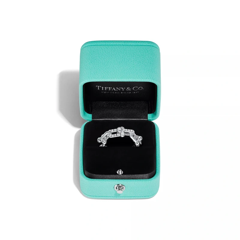 Tiffany & Co Tiffany HardWear Small Link Ring in White Gold with Diamonds (SIZE 55) 72744381 5