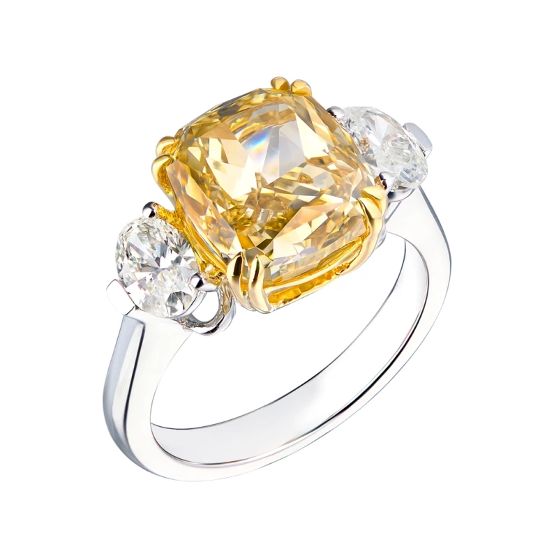 DIAMOND RING 5.01 CT FANCY BROWNISH YELLOW/VS1 (GIA)