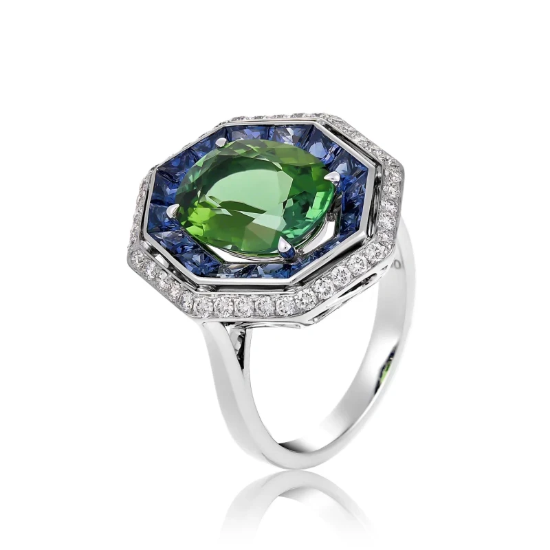 Roberto Coin GREEN TOURMALINE RING (SIZE 53) 378112 1