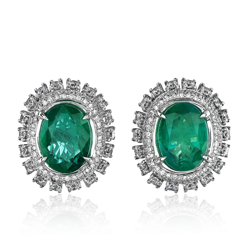 EMERALD 3.54 - 3.18 CT EARRINGS