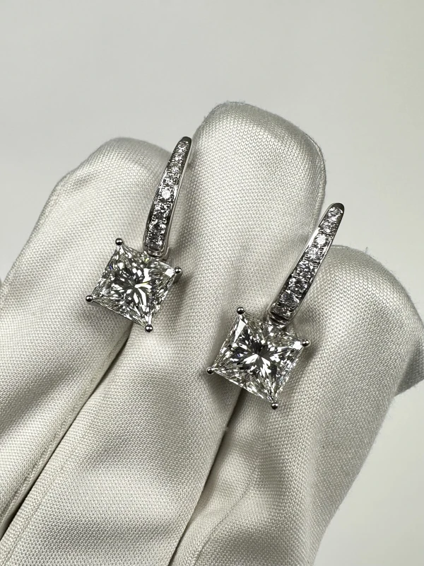 СЕРЬГИ NO NAME PRINCESS DIAMOND 3.01-3.05 ct H/VS1-VVS1 EARRINGS (GIA) NN3.01-3.05ct H/VS1-VVS1 GIA 4