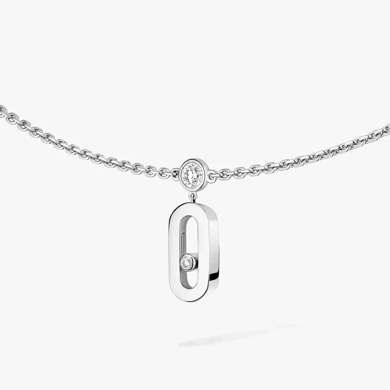 Messika Move Uno Drop Pendant Choker, White Gold Diamond Necklace 14588-WG 3