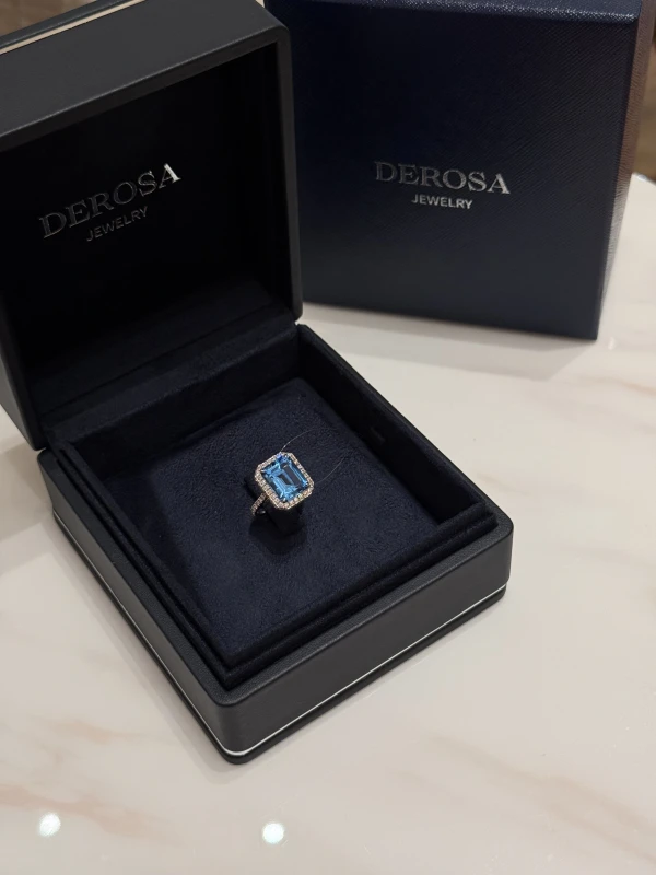 DeRosa OCTAGON TOPAZ RING 6.48 CT WITH DIAMONDS R525679B 3