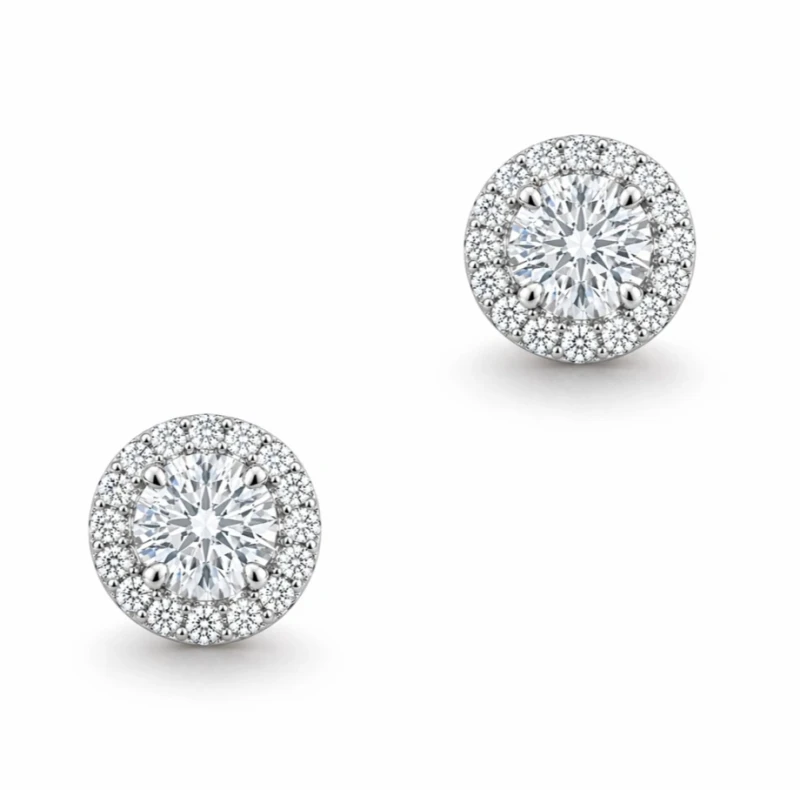 ROUND DIAMOND EARRINGS 0.85 CT GIA